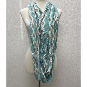 Unbranded Teal Aqua  White Gray Tye Dye Unity Scarf  100% Polyester